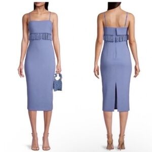 Likely Paola Tassel Midi Dress Wedgewood Purple